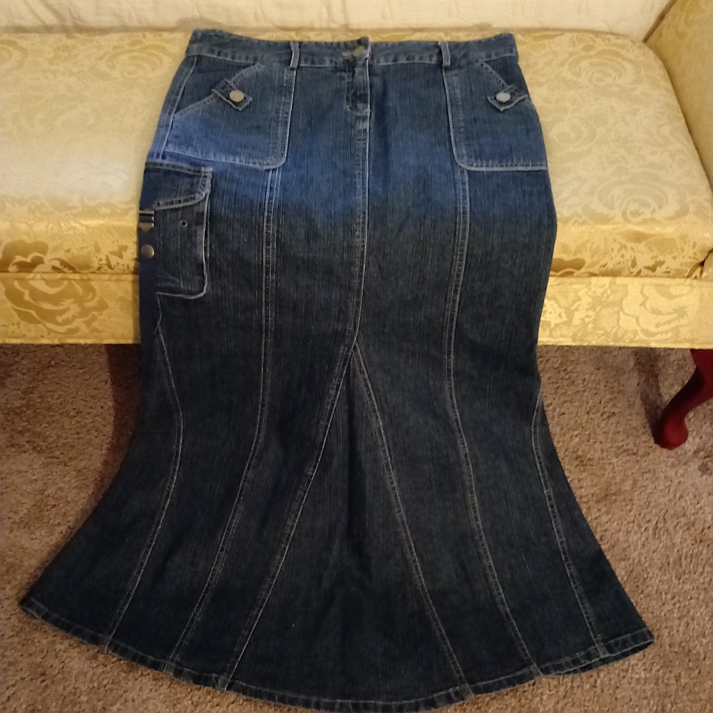 Laundry By Shelli Segal Denim Maxi Skirt Size 6